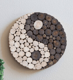 cuadro ying yang madera